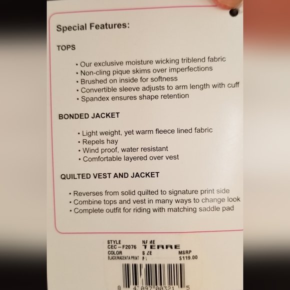 Reversible Quilted zipper closure vest Connoisseur Equestrian Collection pockets - Picture 4 of 10